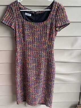 Moschino Cheap & Chic‎ Womens Short Sleeve Tweed Dress Colorful Size 40 Designer